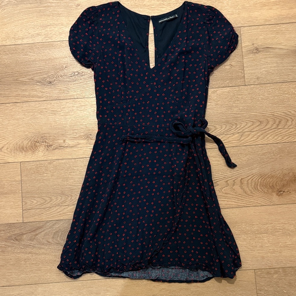 Abercrombie & Fitch Navy Dress with Red Dot Print